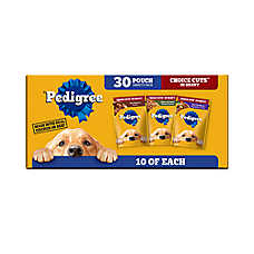 Pedigree? Choice Cuts In Gravy Adult Soft Wet Dog Food Variety Pack, 3.5 oz. Pouches, 30 Count