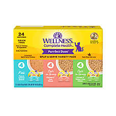 Wellness? Purrfect Duos Adult Cat Wet Food - Natural, Grain Free, Variety Pack, 12 Ct, 31.68 Oz