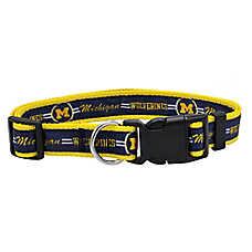 Pets First NCAA Michigan Satin Dog Collar