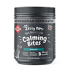 Zesty Paws Dog Vet Strength Calming Soft Chews, Calmness & Relaxation Support, Turkey, 90 CT