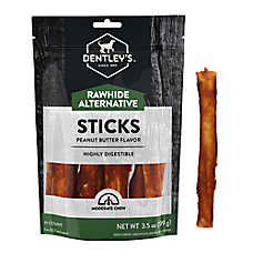 Dentley's? Rawhide-Free 5" Retriever Sticks Dog Chew - Peanut Butter, 10 Count
