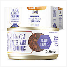 Tiki Cat Veterinary Solutions Gluco-Balance Wet Cat Food - Tuna & Tilapia in Tuna Broth, Flaked