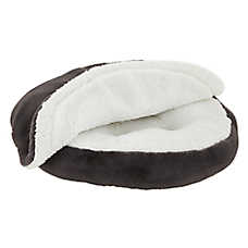 Top Paw? Brown Fur Snuggler Medium Dog Bed 22Lx22W