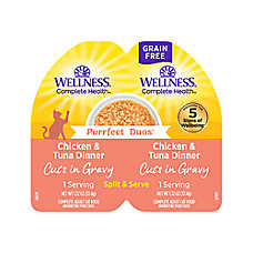 Wellness? Purrfect Duos Adult Cat Wet Food - Natural, Grain Free, Cuts, 2.64 OZ