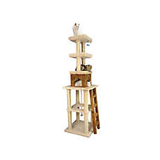 Armarkat 84-in Rope Swing, Ladder & Condo, Real Wood Cat Tree, Beige
