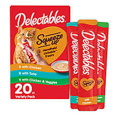 Hartz Delectables&trade; Squeeze Up? Lickable Cat Treat - Chicken Favorites Variety Pack, 20 Ct