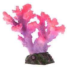 Top Fin? Pink and Purple Coral Aqaurium Ornament - Fish Tank Decor - Small