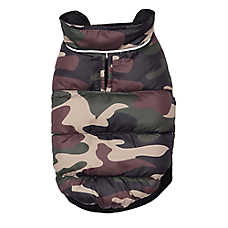 Hip Doggie Camo Flex-Fit Reversible Water Repellant Dog Coat