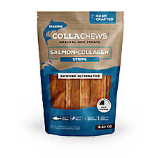 Collachews Rawhide Alternative Adult Dog Chew - Salmon + Collagen Strips