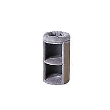 Two By Two The Juniper 25-in Plush Cat Condo & Pillowtop Bed, Grey