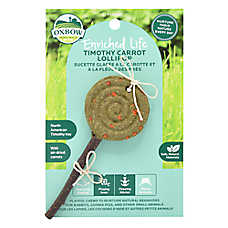 Oxbow Enriched Life Timothy Hay Carrot Lollipop Small Pet Chew Toy