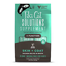 Tiki Cat Solutions Supplement - Lickable, Grain Free, Skin & Coat, 20 Ct Sachets