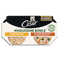 Cesar? Wholesome Bowls Adult Wet Dog Food - Chicken & Sweet Potato Variety Pack, 6 Count