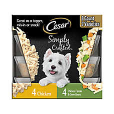 Cesar? Simply Crafted Adult Wet Dog Food Meal Toppers - Chicken Variety Pack, 8 Count