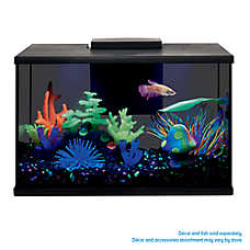 Top Fin? LED Black Glass Aquarium - Fish Tank Aquarium - 3-10 Gallon