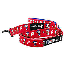 Sassy Woof MLB&trade; x Peanuts&trade; Philadelphia Phillies Dog Leash - 5 FT