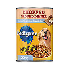 Pedigree? Chopped Ground Dinner Adult Soft Wet Dog Food - Chicken, Liver & Beef 22 oz. Can