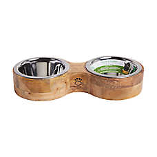 GF PET Mango Wood Figure-8 Double Feeder
