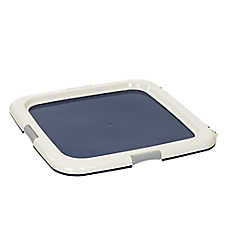 IRIS Puppy Pee Pad Holder W/ Secure Latches, Holds Pads 17" x 17" or Larger, Easy to Clean, Blue