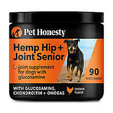 Pet Honesty Senior Dog Hemp Hip & Joint Supplement, Chicken Flavored Soft Chews, 90 Count