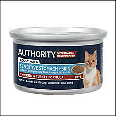 Authority? Sensitive Stomach + Skin Wet Cat Food - Pate, 3oz