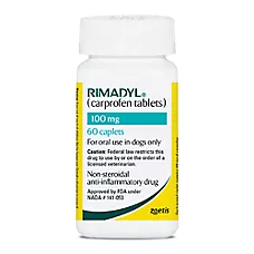 Rimadyl (carprofen) Caplets for Dogs - 25 mg, 75 mg, 100 mg - 30, 60, or 180 Caplets