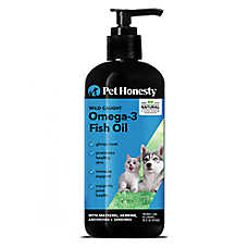 Pet Honesty Dog & Cat Wild Caught Omega-3 Fish Oil Supplement, Glossy Coat & Healthy Skin - 16 fl oz
