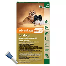 Advantage Multi Topical Solution for Dogs, 3-9 lbs (Green), 1 or 6 Month Supply