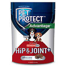 Pet Protect Dog Vet-Formulated Hip & Joint Supplement, Synovi G4, Chicken Flavor Soft Chews, 60 Ct