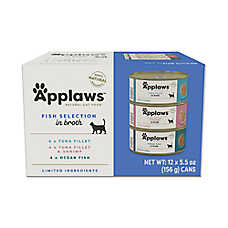 Applaws Fish Selection in Broth Cat Wet Food - Natural, Variety Pack, 12 Count