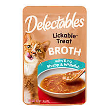 Hartz Delectables Savory Broths Lickable Cat Treats - Tuna, Shrimp, & Whitefish