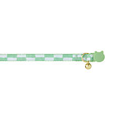 Whisker City? Green Checkered Cat Collar, Green & White Collar, Break-Away Collar, Multiple Sizes
