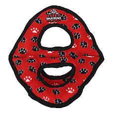 TUFFY? Ultimate 3-Way Ring Red Paw Dog Toy