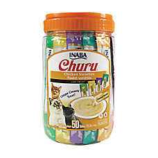 INABA Churu Chicken Puree Variety Pack Lickable Cat Treats - 50 Count