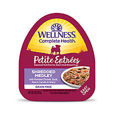 Wellness? Petite Entrees Small Dog Wet Food - Grain Free, Shredded Medley, Chicken & Duck