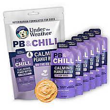 Under the Weather PB & Chill Dog Calming Peanut Butter, Anxiety Relief, 6 Count 1 oz Packets