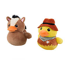 Thrills & Chills&trade; Halloween Plush Duck Horse Cowboy  Dog Toy 2-Pack