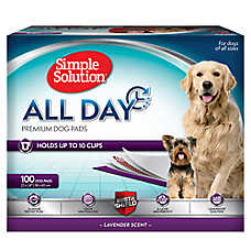 Simple Solution? All Day Premium Disposable Dog Pads, Leak-Proof & Odor Neutralizing, Lavender
