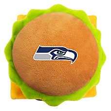 Pets First Seattle Seahawks Plush Hamburger Dog Toy