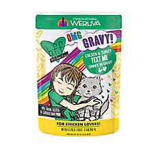 Weruva B.F.F. OMG Gravy! For Chicken Lovers Wet Cat Food - Minced in Gravy, 2.8 OZ Pouch