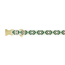 Top Paw? Aztec Dog Collar, White and Green Dog Collar, Adjustable, Comfortable, White, Green