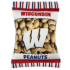 Pets First Wisconsin Badgers Plush Peanut Bag Dog Toy