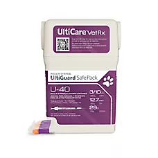 UltiCare VetRx U-40 UltiGuard SafePack Pet Insulin Syringes (12.7mm x 29G), 0.3cc - 100ct