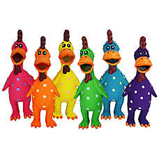 Multipet Latex Globken Chicken Squeaky Dog Toy Color Varies