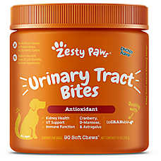 Zesty PawsDog  Urinary Tract Cranberry Bites, Kidney & Bladder Support, Chicken Flavor, 90ct