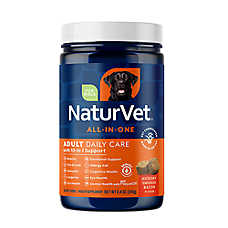 NaturVet Dog All-In-One Senior Daily Care 10-In-1 Support Supplement, Smoked Bacon Soft Chews, 60 ct
