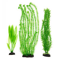 Top Fin? Artificial Aqaurium Plant Variety Pack Green Fish Tank Decor - 3 Pack