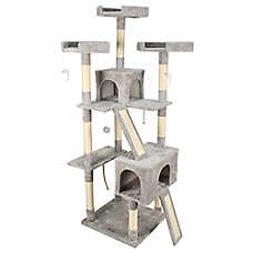 GOOPAWS Multi-Level Cat Tree Tower, Faux Fur Cat Furniture, 73 Inch