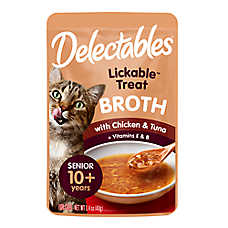 Hartz Delectables Savory Broths Senior Lickable Cat Treat - Chicken & Tuna