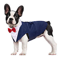 Kuoser Blue Dog Tuxedo Suit & Bandana Set, Formal Dog Clothing for Weddings, Parties & Events
